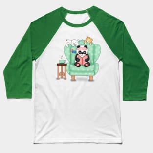 Cute panda reads a book Baseball T-Shirt